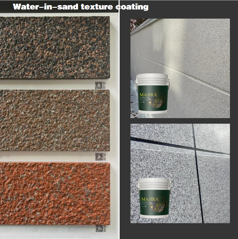 Realistic Water-in-sand Stone Texture Acrylic Spray Brush Liquid Coating Durable Weatherproof Exterior Wall Coating Natural